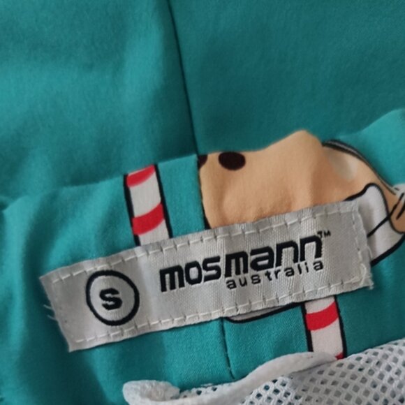 S🩳Mosmann David Jones Blue&Tan Bubble Tea Swim Short Trunks - Picture 3 of 8